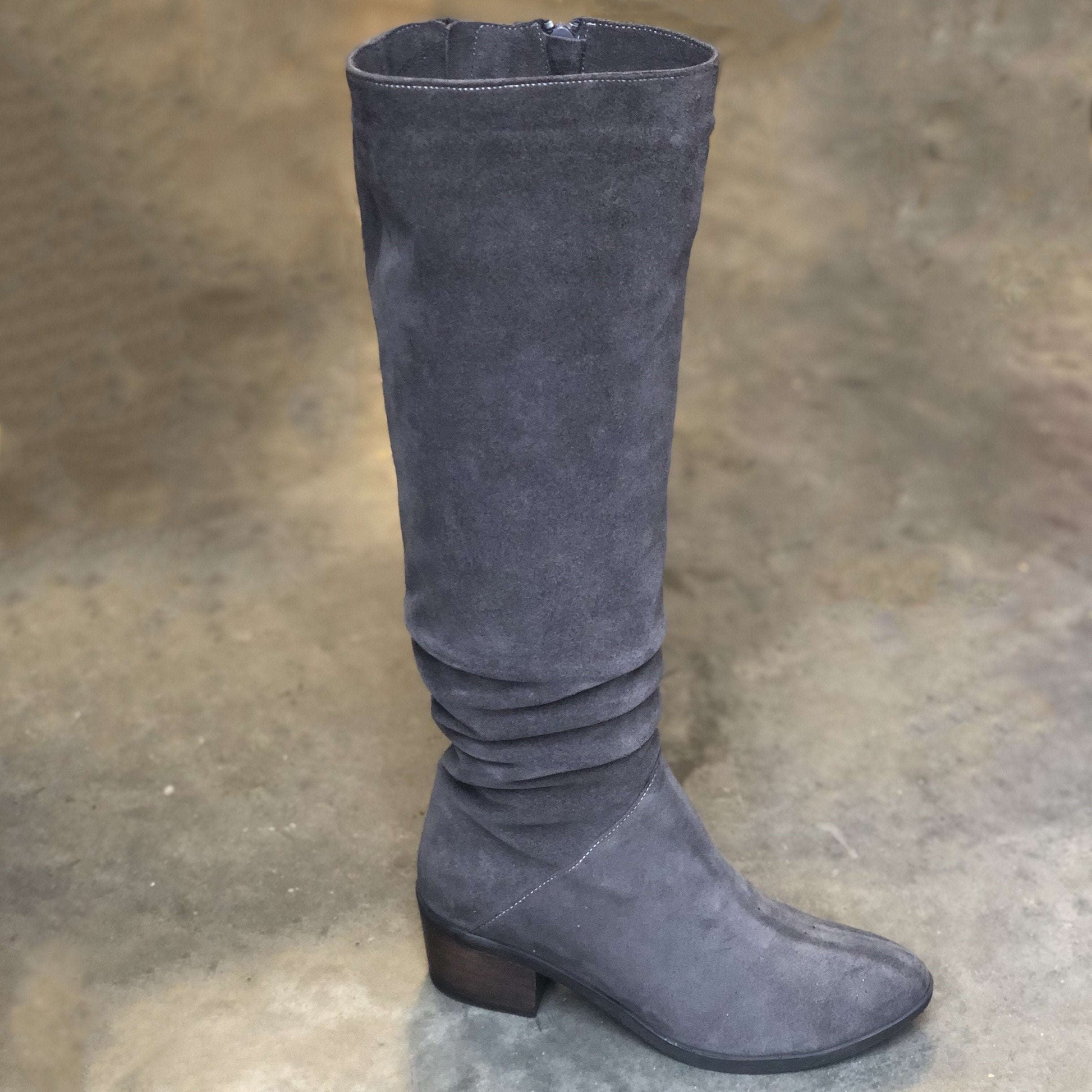 [Bueno- Camryn Tall Suede Boot], [Boots], [Bueno], [Plum Bottom].