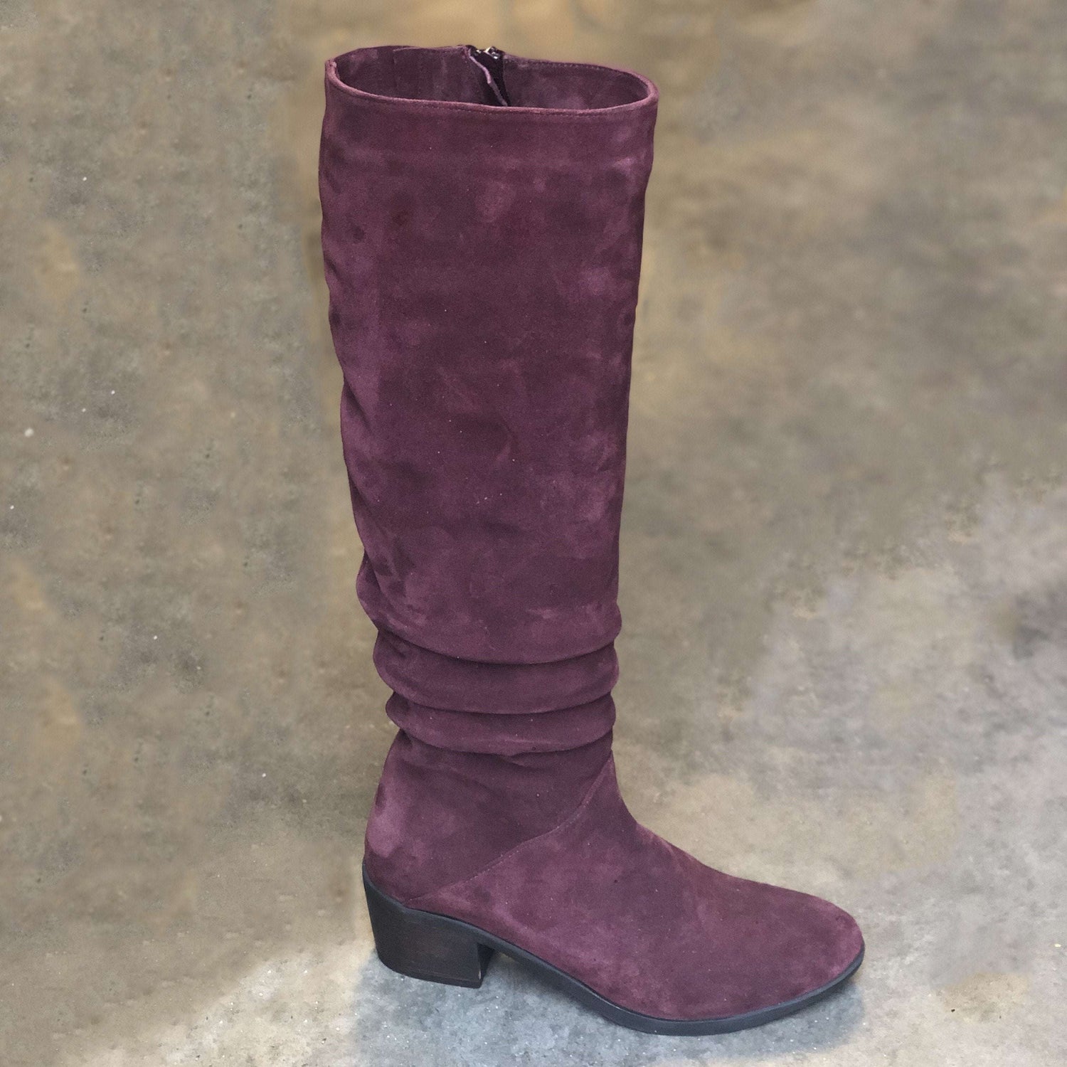 plum suede boots