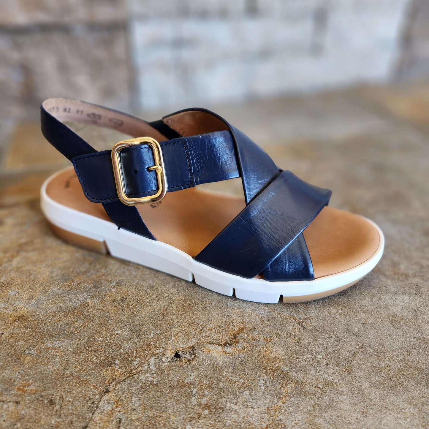 Gabor - Cross Strap Leather Sandals, sandals, Gabor, Plum Bottom