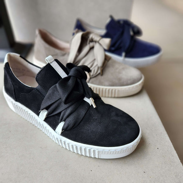 Gabor Sneaker Basse Donna 76.528 – Comode In Pelle, Larghezza Multipla H, Chiusura Lampo