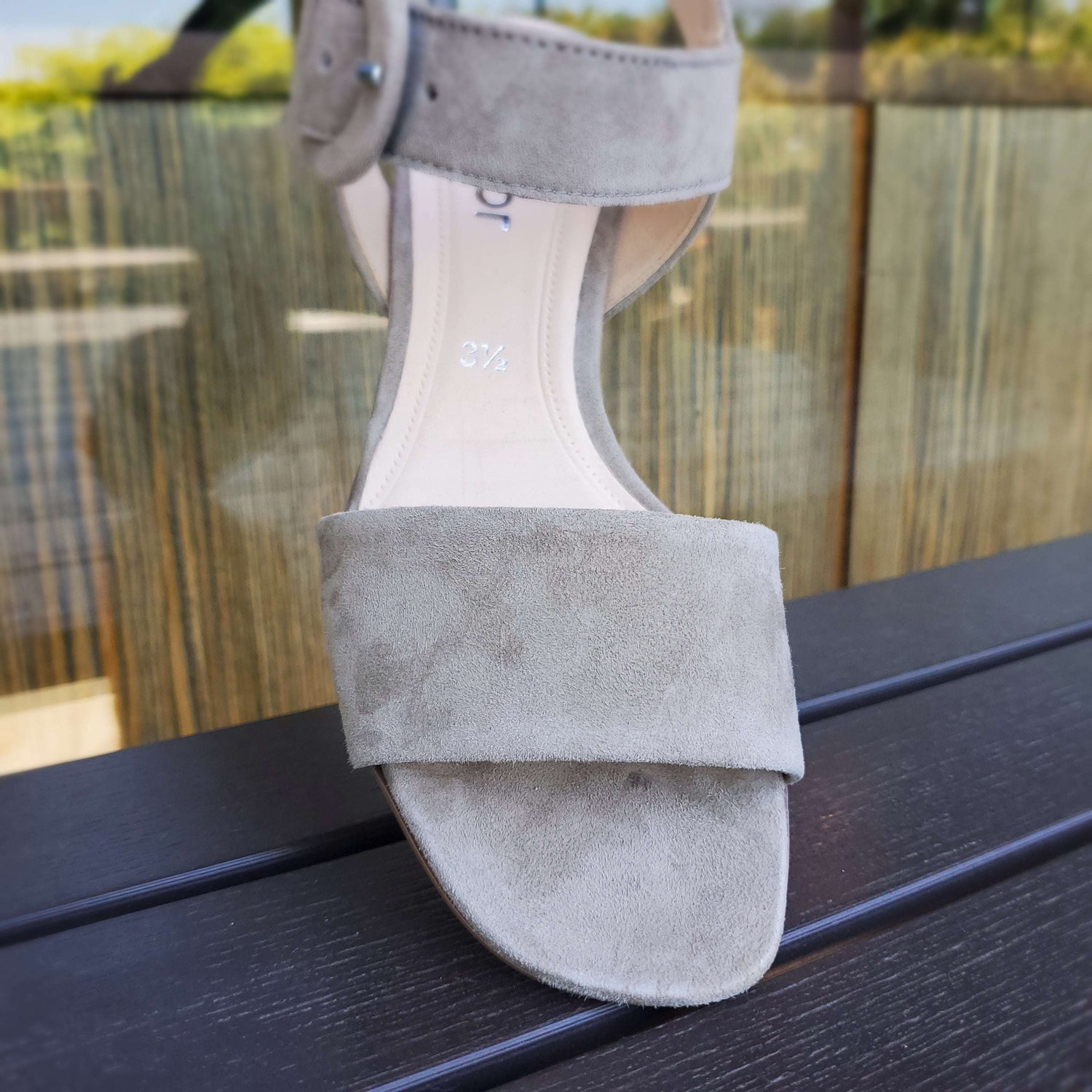 Gabor - Taupe Suede City Sandal, Sandals, Gabor, Plum Bottom