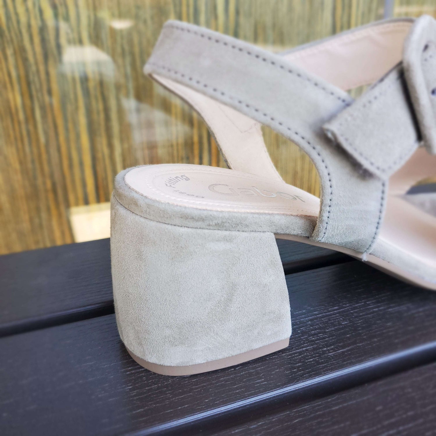 Gabor - Taupe Suede City Sandal, Sandals, Gabor, Plum Bottom