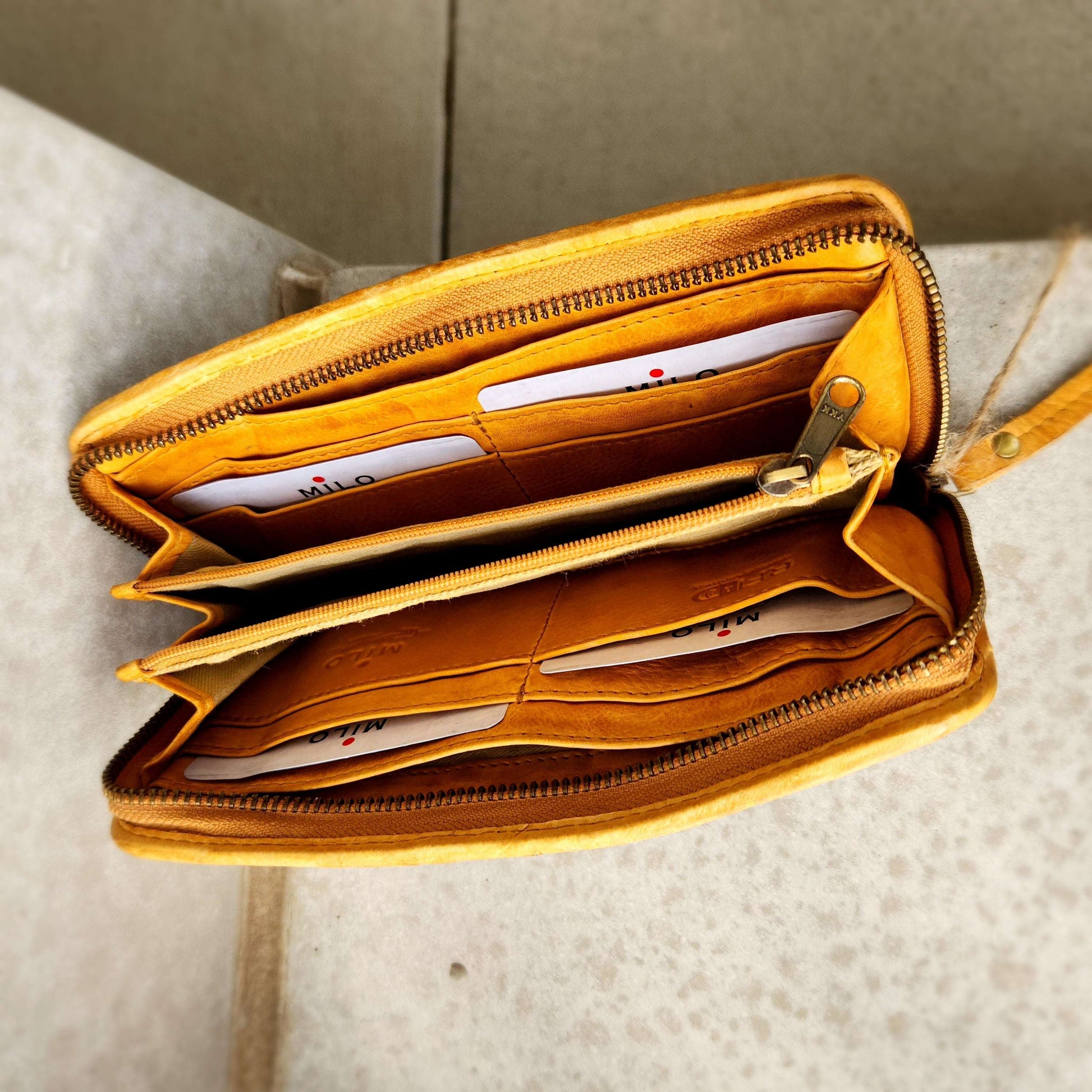 Milo - Naples Honey Leather Wallet, ACCESSORIES, milo, Plum Bottom