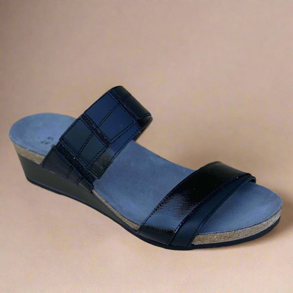 [Naot - Royalty Fantasy Slide Wedge], [Sandals], [Yaleet], [Plum Bottom].