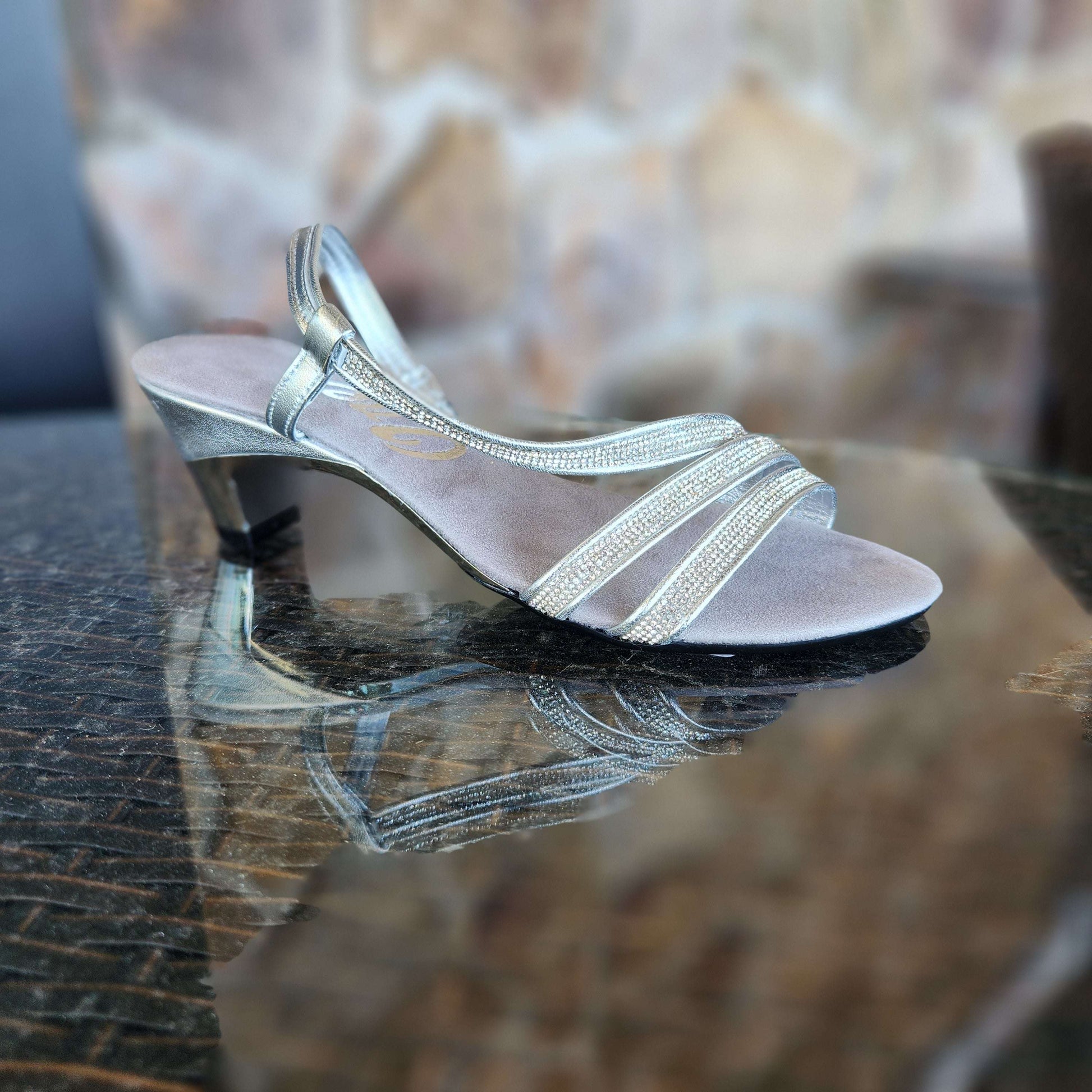 pewter metallic dress sandals Touch Ups Amara 9.5 Pewter