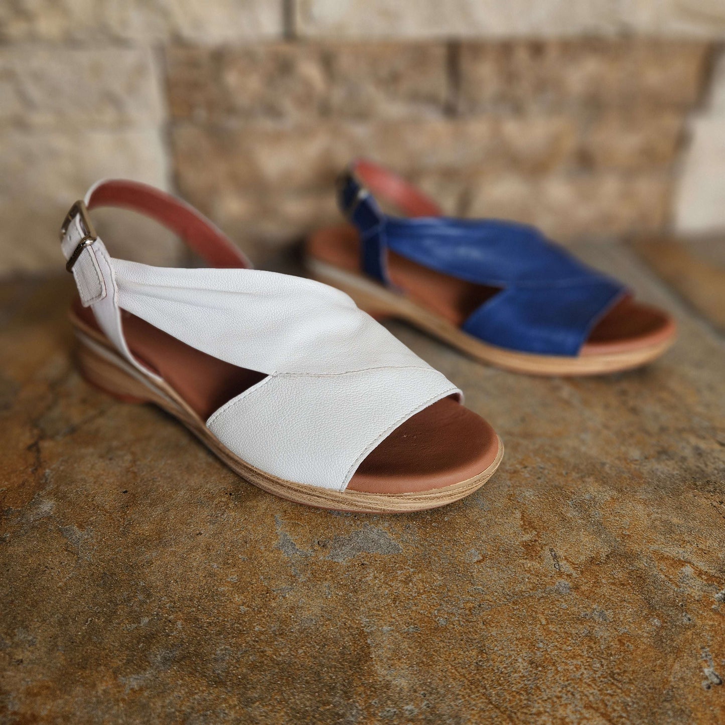 Paula Urban - Flat Leather Sandal, sandals, PAULA URBAN, Plum Bottom